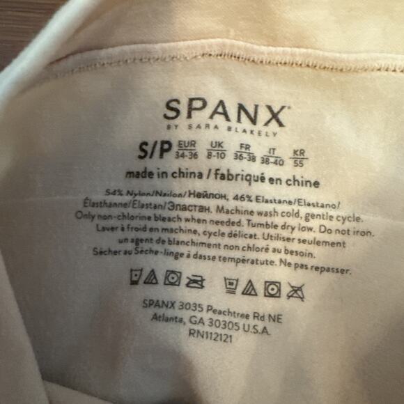 Spanx Womens Higher Power Shorts Beige High Waisted Shaping Short Sz S 2745 NEW - Picture 5 of 6